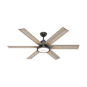 Warrant  - 6 Blade Ceiling Fan with Light Kit In Farmhouse Style-16.88 Inches Tall and 60 Inches Wide