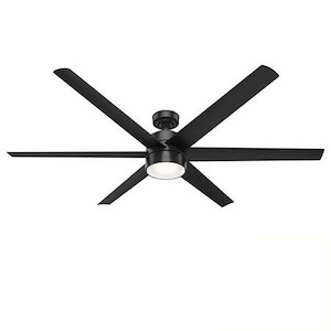 Solaria  - 6 Blade Outdoor Ceiling Fan with Light Kit In Industrial Style-14.92 Inches Tall and 72 Inches Wide