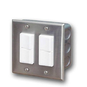 Accessory - Dual Duplex Switch Wall Plate and Gang Box 20 Amp Per Pole
