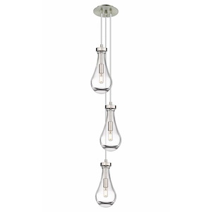 Malone - 6 Light Cord Hung Pendant In Art Deco Style-11.25 Inches Tall and 7.13 Inches Wide