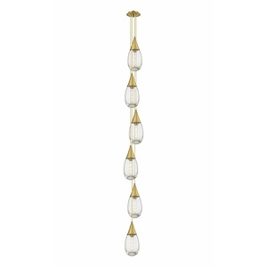 Milan - 6 Light Cord Hung Pendant In Art Deco Style-14.38 Inches Tall and 8 Inches Wide - 1302512