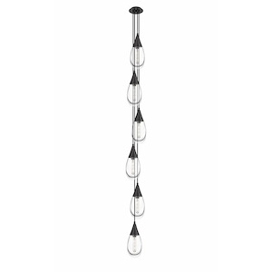 Milan - 6 Light Cord Hung Pendant In Art Deco Style-14.38 Inches Tall and 8 Inches Wide