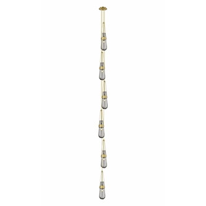Milan - 6 Light Cord Hung Pendant In Art Deco Style-14.38 Inches Tall and 8 Inches Wide - 1302512