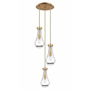 Owego - 3 Light Cord Hung Pendant In Art Deco Style-11.25 Inches Tall and 12.63 Inches Wide