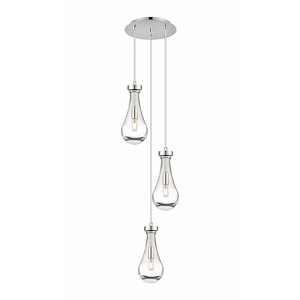 Owego - 3 Light Cord Hung Pendant In Art Deco Style-11.25 Inches Tall and 12.63 Inches Wide - 1302468