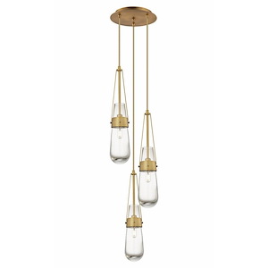 Milan - 3 Light Cord Hung Pendant In Art Deco Style-20.25 Inches Tall and 11.88 Inches Wide - 1302594