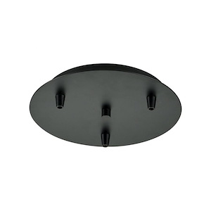 Custom Cord - 3 Light Round Multi Port Canopy In TransitionalStyle-1.63 Inches Tall and 9.88 Inches Wide