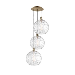 Athens Water Glass - 3 Light Cord Hung Multi Pendant-41.25 Inch Tall and 18.5 Inch Wide - 1421406