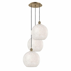 White Mouchette - 3 Light Cord Hung Multi Pendant In Modern Style-13.5 Inches Tall and 18.5 Inches Wide - 1329942