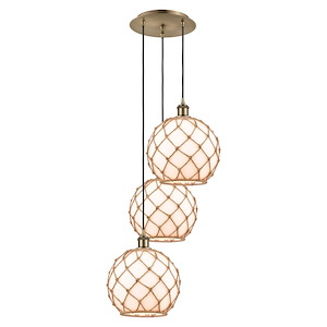 Farmhouse Rope - 3 Light Cord Hung Pendant-37 Inch Tall and 16.5 Inch Wide - 1387614