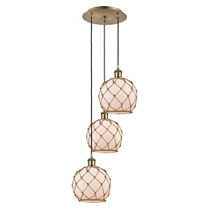 Farmhouse Rope - 3 Light Cord Hung Pendant-31 Inch Tall and 14.75 Inch Wide - 1387617