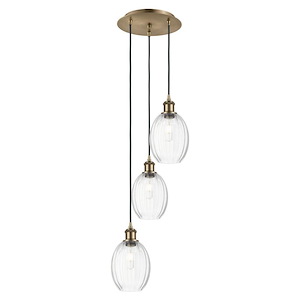 Preston - 3 Light Cord Hung Pendant-33 Inch Tall and 12.75 Inch Wide - 1387618