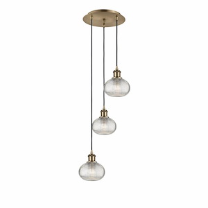 Ithaca - 3 Light Cord Hung Multi Pendant In Industrial Style-21.75 Inches Tall and 12.5 Inches Wide