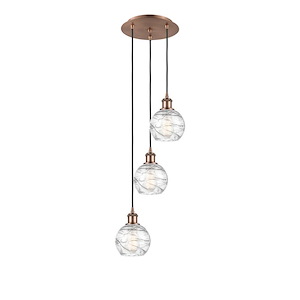 Athens Deco Swirl - 3 Light Cord Hung Multi Pendant-25.13 Inch Tall and 12.38 Inch Wide - 1329850