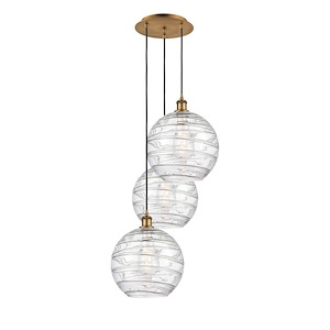 Athens Deco Swirl - 3 Light Cord Hung Multi Pendant-40.88 Inch Tall and 18.5 Inch Wide - 1329817