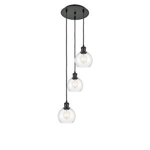Athens - 3 Light Cord Hung Multi Pendant-24.38 Inch Tall and 12.38 Inch Wide - 1421430