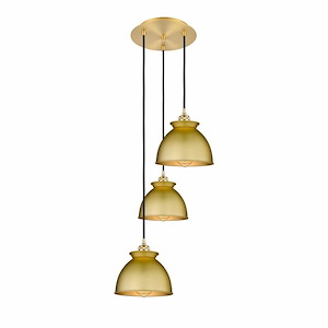 Adirondack - 3 Light Pendant In Art Deco Style-9.25 Inches Tall and 9.88 Inches Wide