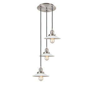 Halophane - 3 Light Cord Hung Multi Pendant-15.75 Inch Tall and 15.5 Inch Wide - 1421454