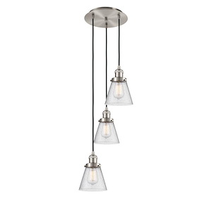 Cone - 3 Light Cord Hung Multi Pendant-27.75 Inch Tall and 12.75 Inch Wide - 1421411