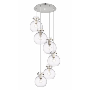 Newton Sphere - 6 Light Cord Hung Pendant In Industrial Style-9.13 Inches Tall and 18.63 Inches Wide