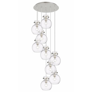 Newton Sphere - 9 Light Cord Hung Pendant In Industrial Style-9.13 Inches Tall and 22.13 Inches Wide - 1302469
