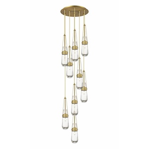 Milan - 9 Light Cord Hung Pendant In Art Deco Style-20.25 Inches Tall and 18.5 Inches Wide - 1302549