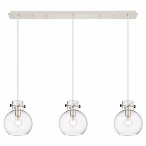 Newton Sphere - 3 Light Cord Hung Linear Pendant In Industrial Style-9.13 Inches Tall and 39.75 Inches Wide - 1302503