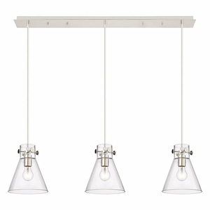 Newton Cone - 3 Light Cord Hung Linear Pendant In Industrial Style-9.88 Inches Tall and 39.75 Inches Wide - 1302504