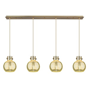 Newton Sphere - 4 Light Cord Hung Linear Pendant-9.13 Inch Tall and 51.75 Inch Wide - 1421639
