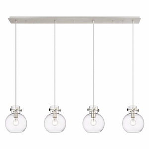 Newton Sphere - 4 Light Cord Hung Linear Pendant In Industrial Style-9.13 Inches Tall and 51.75 Inches Wide