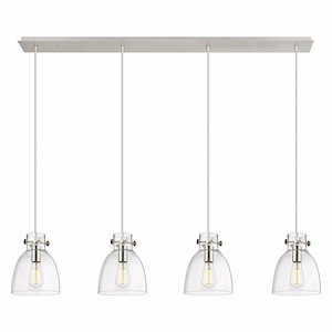 Newton Bell - 4 Light Cord Hung Linear Pendant In Industrial Style-9.63 Inches Tall and 51.75 Inches Wide