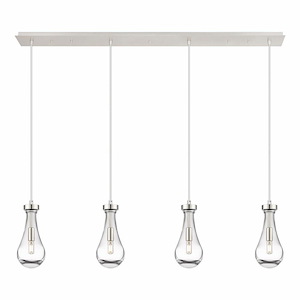 Owego - 4 Light Cord Hung Linear Pendant In Art Deco Style-11.25 Inches Tall and 48.88 Inches Wide