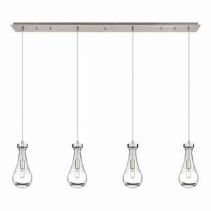 Owego - 4 Light Cord Hung Linear Pendant In Art Deco Style-11.25 Inches Tall and 48.88 Inches Wide - 1302596