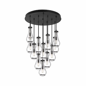 Owego - 12 Light Cord Hung Pendant In Art Deco Style-11.25 Inches Tall and 24.38 Inches Wide