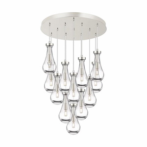 Owego - 12 Light Cord Hung Pendant In Art Deco Style-11.25 Inches Tall and 24.38 Inches Wide - 1302519