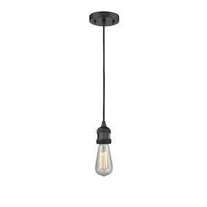 Bare Bulb - 1 Light Cord Hung Mini Pendant-3.88 Inch Tall and 4.5 Inch Wide - 1428335