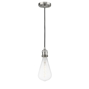 Bare Bulb - 7W 1 LED Mini Pendant In Industrial Style-3.5 Inches Tall and 2 Inches Wide
