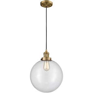 XX-Large Beacon-1 Light Mini Pendant in Industrial Style-12 Inches Wide by 15 Inches High
