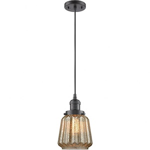 Chatham-One Light Cord Mini Pendant-6 Inches Wide by 11 Inches High