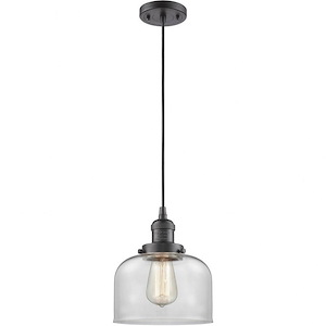 Bell - 1 Light Cord Hung Mini Pendant In Industrial Style-10 Inches Tall and 8 Inches Wide - 1273983