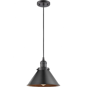 Briarcliff - 1 Light Cord Hung Mini Pendant In Traditional Style-8 Inches Tall and 10 Inches Wide