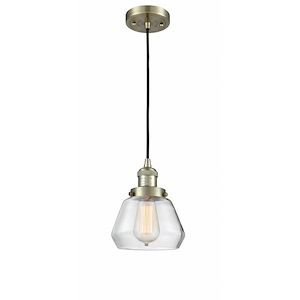 Fulton - 1 Light Cord Hung Mini Pendant In Industrial Style-10 Inches Tall and 7 Inches Wide