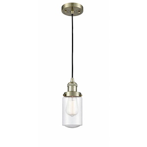 Dover - 1 Light Cord Hung Mini Pendant In Traditional Style-10.25 Inches Tall and 4.5 Inches Wide - 1289008