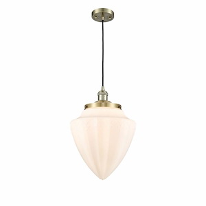 Bullet - 1 Light Cord Hung Mini Pendant In Traditional Style-16.5 Inches Tall and 12 Inches Wide