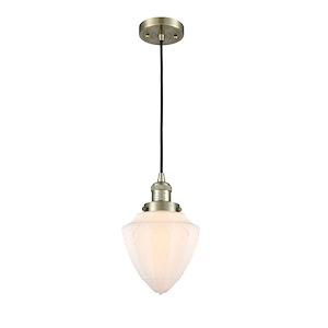Bullet - 100W 1 LED Cord Hung Mini Pendant-11.13 Inch Tall and 7 Inch Wide - 1421483