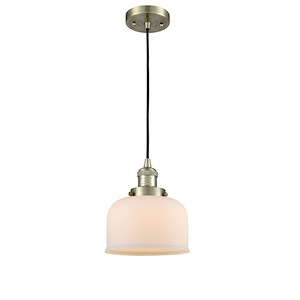 Bell - 1 Light Cord hung Mini Pendant-8.88 Inch Tall and 7.75 Inch Wide - 1273983