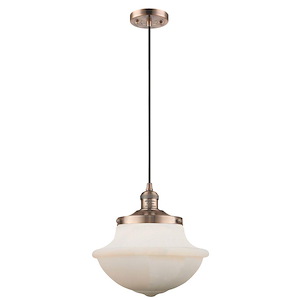 Oxford - 100W 1 LED Cord Hung Mini Pendant-11.25 Inch Tall and 11.75 Inch Wide - 1421735