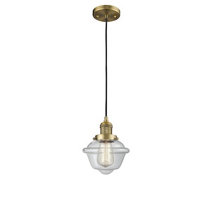Oxford - 1 Light Cord Hung Mini Pendant In Traditional Style-8 Inches Tall and 7.5 Inches Wide - 1288914
