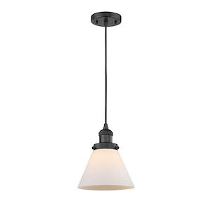 Cone - 1 Light Cord Hung Mini Pendant-9.13 Inch Tall and 7.75 Inch Wide - 1288933