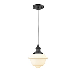 Oxford - 1 Light Cord Hung Mini Pendant In Traditional Style-8 Inches Tall and 7.5 Inches Wide